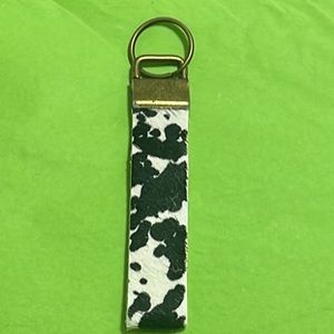 🎉❤️DEAL OF THE DAY! NEW Leather Hair on Hide Cow Print Keychain
